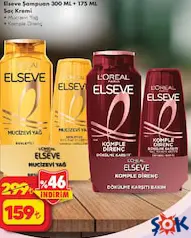 ELSEVE ŞAMPUAN 300 ML + 175 ML SAÇ KREMİ